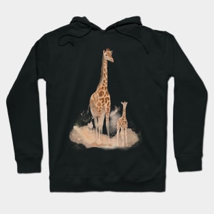 Mom giraffe with baby Hoodie